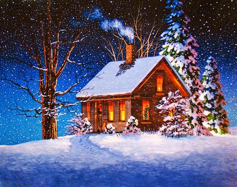 Winter Cabin Christmas Wallpapers - Wallpaper Cave