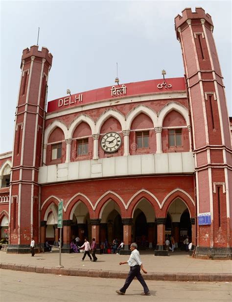 Man Walking Near Old Delhi Railway Station Building Editorial Stock ...