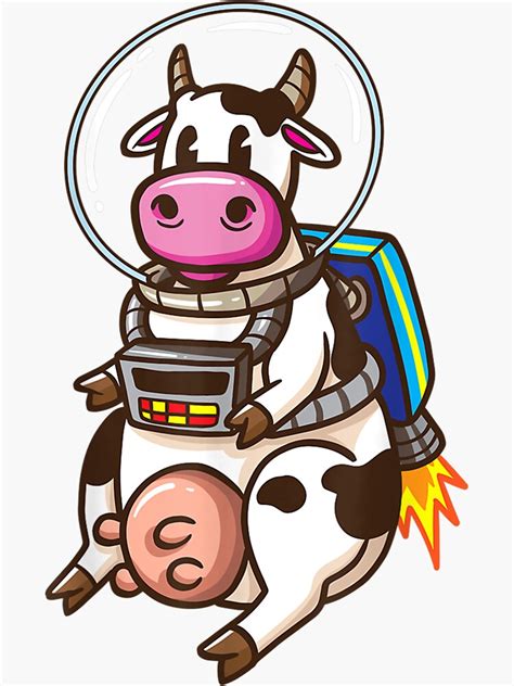 "Cow Space Astronaut Kids Gift Stars Planets and Heifer" Sticker for Sale by hendersonclau ...