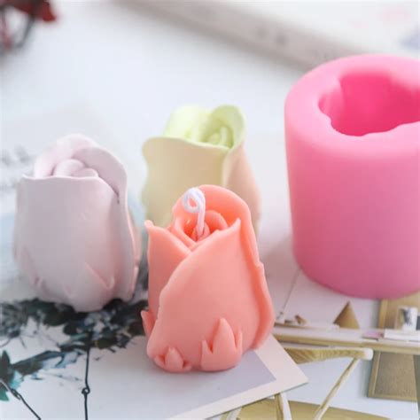 Rose Silicone Candle Mold Handmade Silicone Soap Mould DIY Silicone Rubber Molds for Plaster -in ...