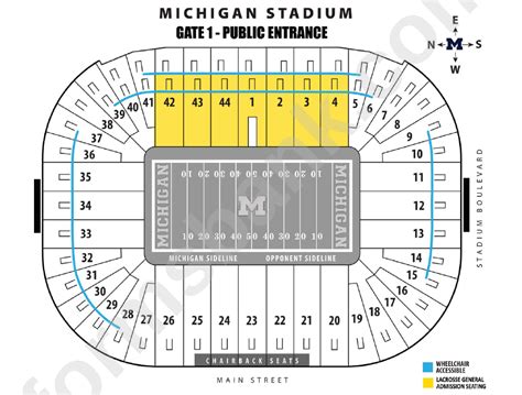 Michigan Stadium Seating Chart printable pdf download