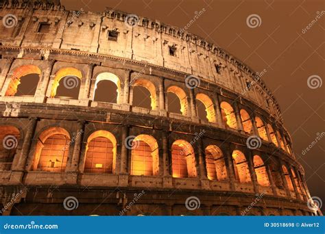 Colosseum at Night, Rome, Italy Stock Photo - Image of outdoors, local ...