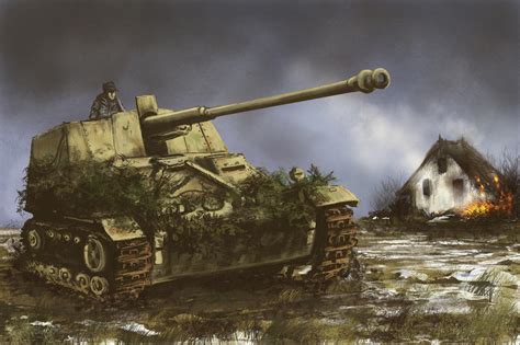 NASHORN tank destroyer - Alsace 1945 by derbz on DeviantArt