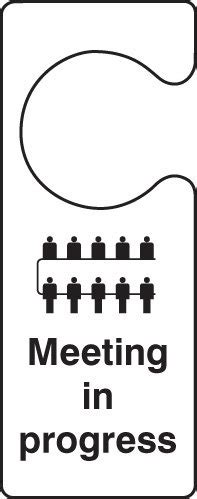 Meeting In Progress - Door Hanger Sign (UK) | Warning Safety Signs