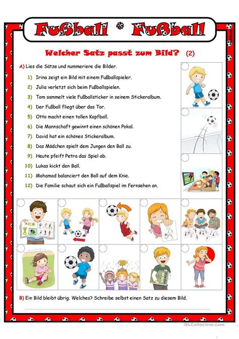 Fußball_Welcher Satz passt zum Bild? _ 2 | Bewegung für kinder ...