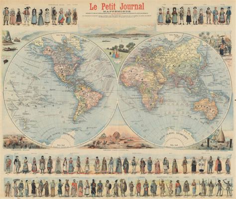 Vintage Map of the World 1900