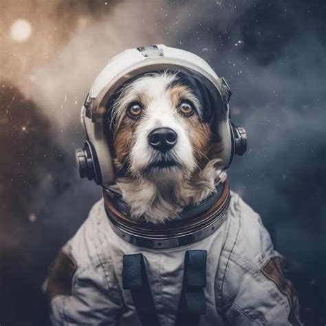 Premium AI Image | a dog wearing a space suit and helmet