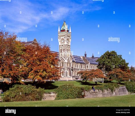 View of campus showing University Clocktower, University of Otago, Dunedin, Otago Region, South ...