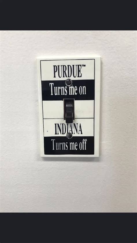 This Purdue / Indiana rivalry light switch was found in an elementary ...