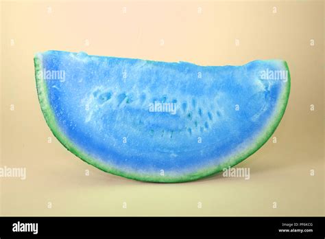 Blue watermelon slice on studio background. Blue fruit Stock Photo - Alamy