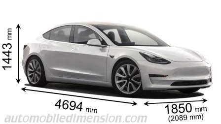 Tesla Model 3 dimensions, boot space and similars