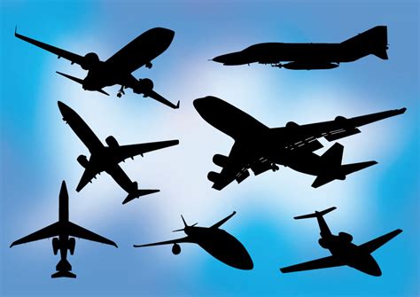 Airplane silhouettes - free vector download