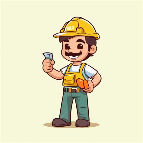 Premium Vector | Cartoon illustration of a construction worker with a ...