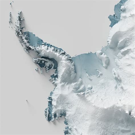 Antarctica Shaded Relief Map – Visual Wall Maps Studio