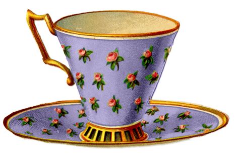 Vintage Graphics - 3 Pretty Teacups with Roses - The Graphics Fairy