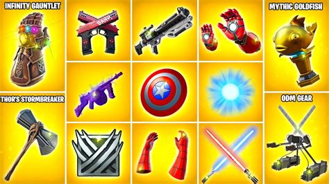 Evolution of All Fortnite Mythic Weapons & Items (Chpater 1 Season 4 - Chapter 4 Season 2) - YouTube