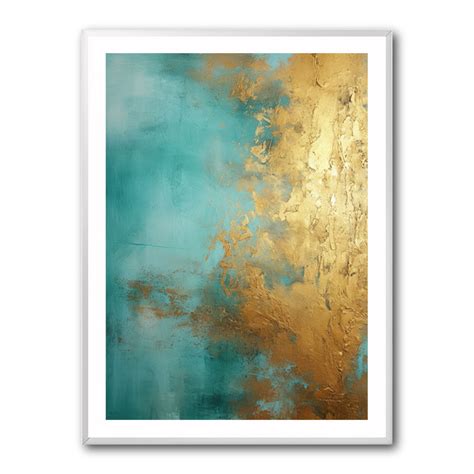 Turquoise & Gold 16 Abstract Wall Art