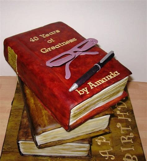 Stacked Books Cake - Decorated Cake by Carol Vaughan - CakesDecor