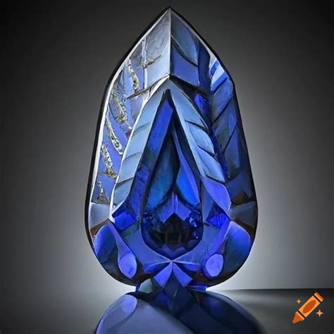 Detailed christmas sapphire carving