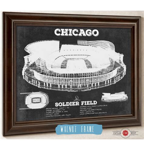 Chicago Bears Stadium Seating Chart Soldier Field Vintage | Etsy