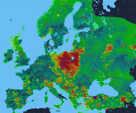 Current air quality in europe, one of those countries is not like the ...