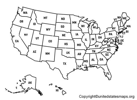 US Map with Abbreviations | Map of US State Abbreviations