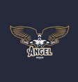 Black angel wings and halo Royalty Free Vector Image