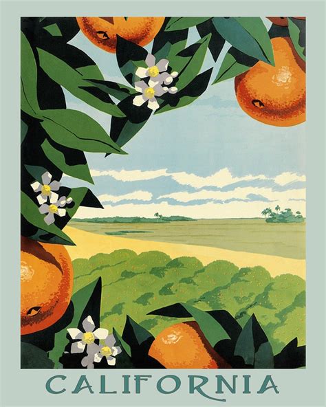 California Oranges Farm Juice American Fruit Vintage Poster - Etsy