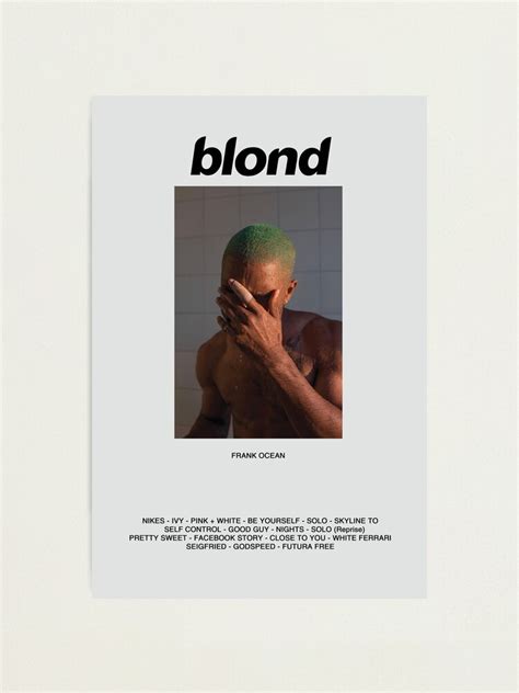 "Frank Ocean Blonde Album Poster" Photographic Print for Sale by mayaatassi | Redbubble