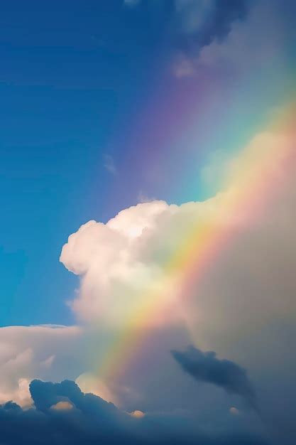 Premium AI Image | A rainbow in the sky above a cloud