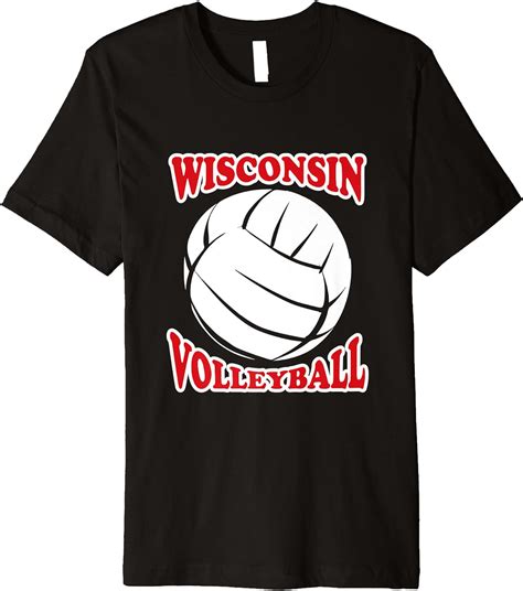 Amazon.com: Wisconsin Volleyball Graphic Premium T-Shirt : Clothing, Shoes & Jewelry