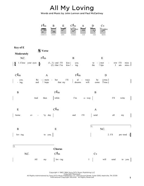 All My Loving by The Beatles - Guitar Rhythm Tab - Guitar Instructor