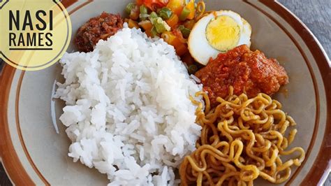 RESEP NASI RAMES / NASI CAMPUR SEDERHANA TAPI NIKMAT - YouTube