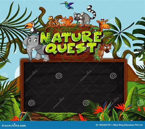 Banner Template with Forest in Background Stock Vector - Illustration ...