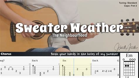 Sweater Weather - The Neighbourhood | Fingerstyle Guitar | TAB + Chords ...