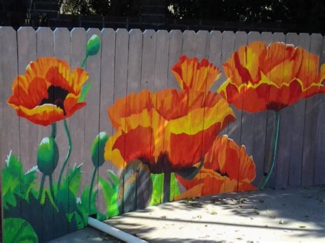 wooden fence mural - Google Search | Garden mural, Garden fence art, Fence art