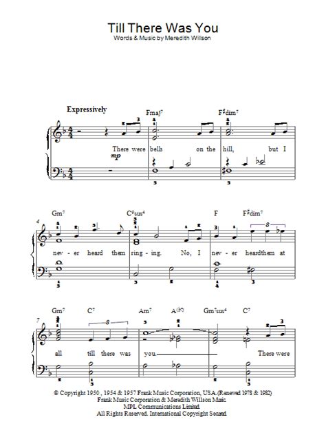 Till There Was You by The Beatles Sheet Music for Piano, Vocal & Guitar ...