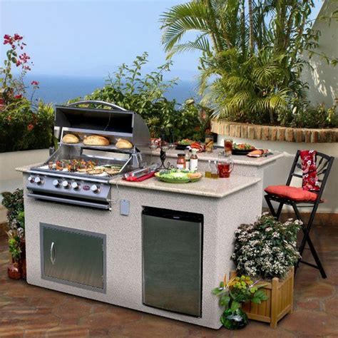 small portable outdoor kitchen set with marble countertop | Outdoor ...