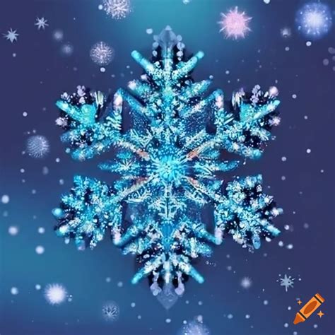 Sparkling snowflake close-up