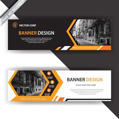 Free Vector | Black and orange banner