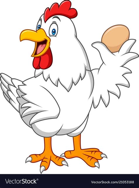 Cartoon hen holding a egg. Download a Free Preview or High Quality ...