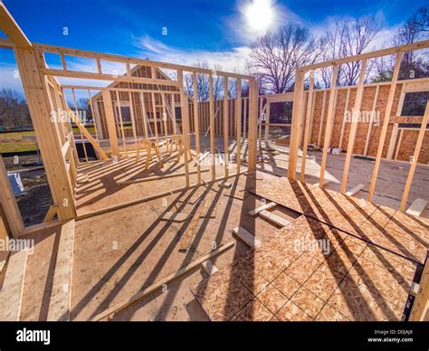 New house framing construction Stock Photo - Alamy