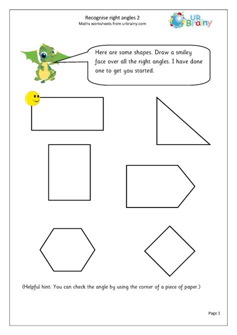 Recognise right angles (2) - Geometry (Shape) by URBrainy.com