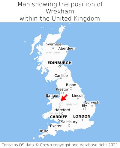 Where is Wrexham? Wrexham on a map