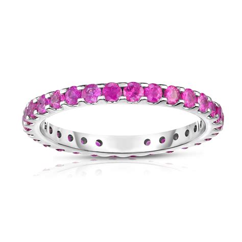 14K White Gold Pink Sapphire Eternity Ring (1.10 cttw) – Noray Designs