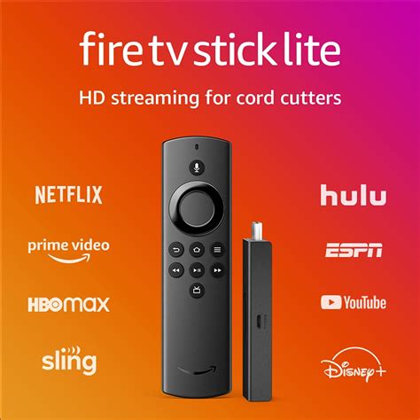 Buy Fire TV Stick Lite, free and live TV, Alexa Voice Remote Lite, smart home controls, HD ...