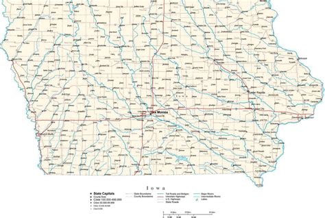 Iowa State Map in Fit-Together Style to match other states