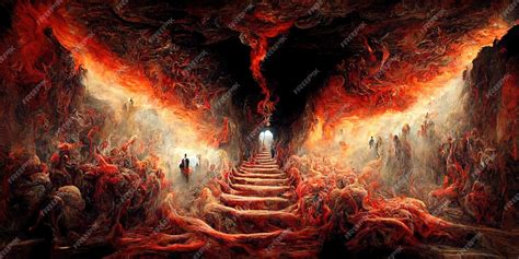 Premium Photo | The hell inferno metaphor souls entering to hell in ...