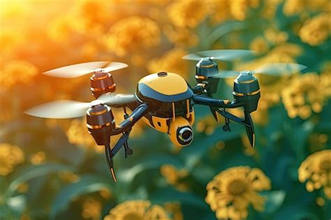 Premium AI Image | Agriculture drone fly on fields ai generated