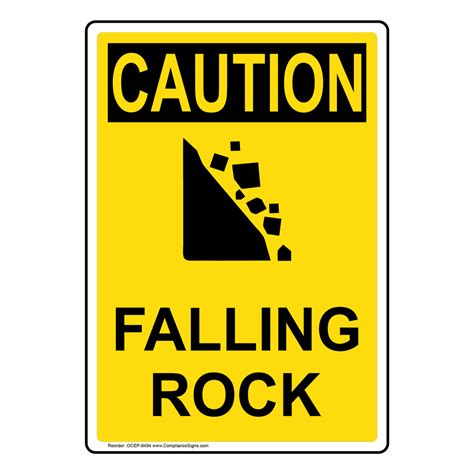 OSHA CAUTION Falling Rock Sign OCE-9494 Recreation